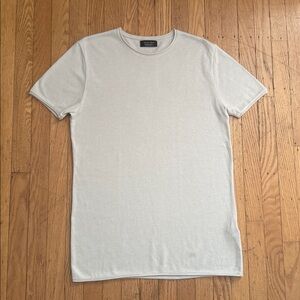ZARA men’s tan short sleeve t shirt size s casual, layer, neutral